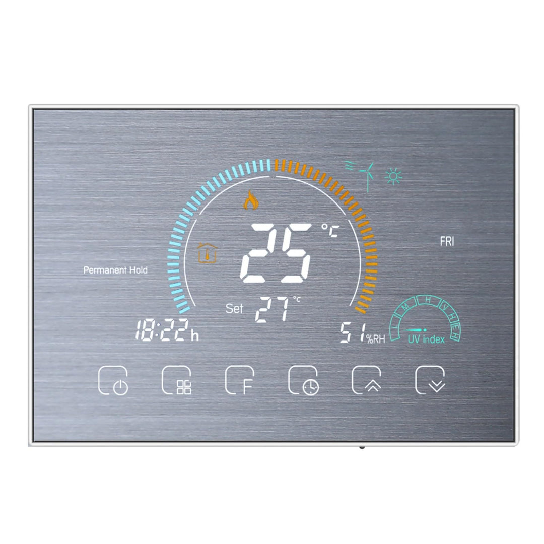 Irishom WiFi Raumthermostat für Gaskessel Thermostat mit 4,8 Zoll LCD-Bildschirm 5+1+1 Programmierba
