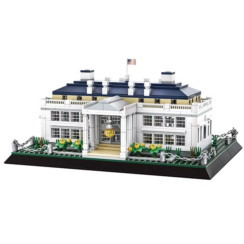 Wange Weisses Haus Washington Architektur-Modell, zur Montage mit mit Bausteinen Weisses Haus, Weiss