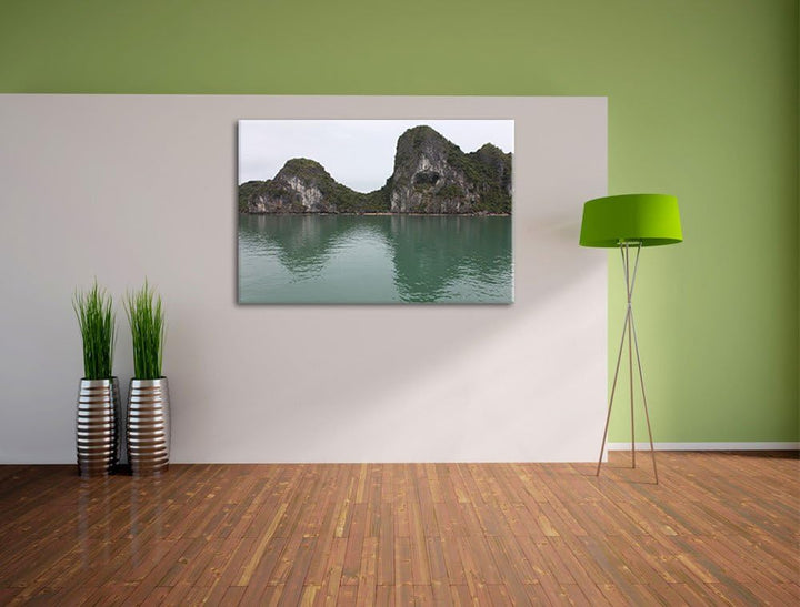 eindrucksvolle Berglandschaft Leinwand, XXL riesige Bilder fertig gerahmt mit Keilrahmen, Kunstdruck