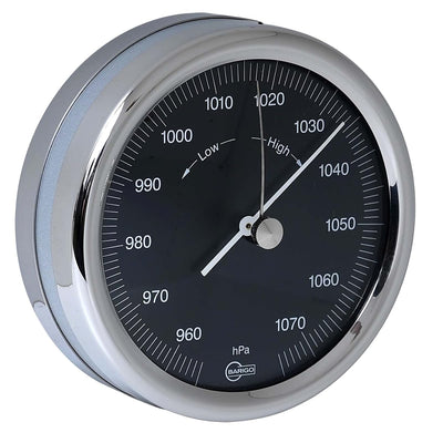 Barigo Orion Barometer mit analogen Messwerk | Marinemountingsystem zur sicheren Montage | Poliertes