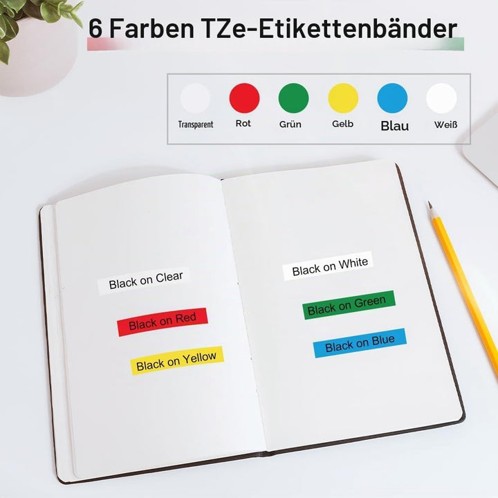 Labelwell kompatible für Brother P-touch Bänder TZe-211 TZe-111 TZe-411 TZe-511 TZe-611 TZe-711 Schr