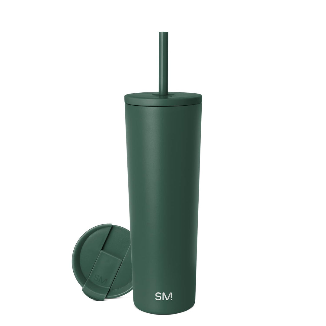 Simple Modern Isolierter Becher mit Strohhalm und Deckel | Eiskaffee-Becher Wiederverwendbare Edelst