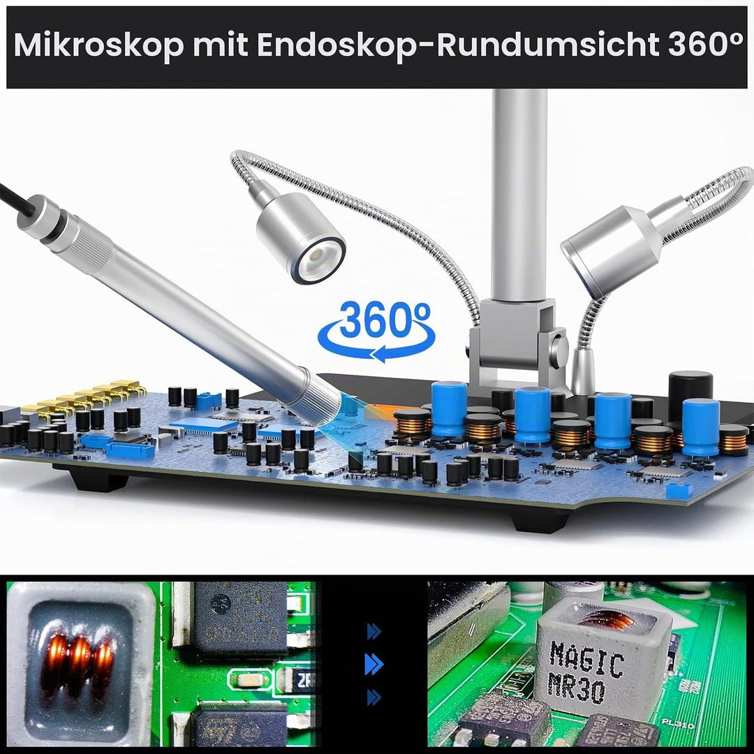 Andonstar AD409 Pro HDMI Digitales Mikroskop mit Endoskop, 10,1 Zoll LCD-Bildschirm Lötmikroskop, 30