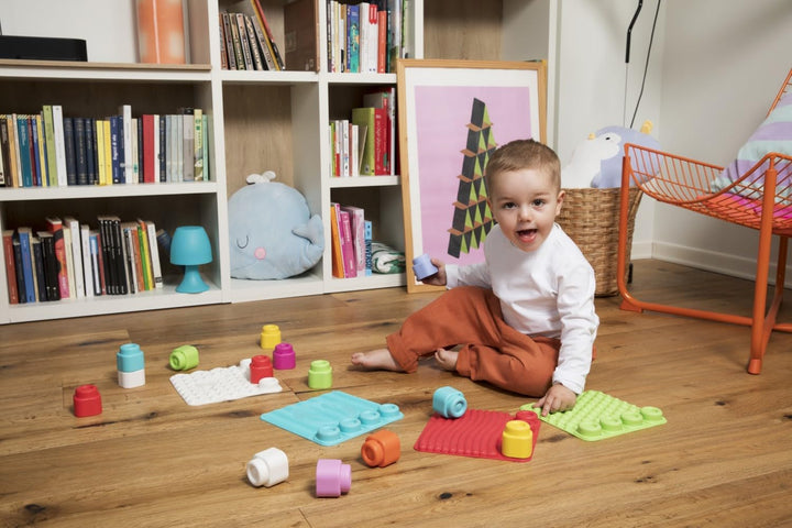 Clementoni 17352 Soft Clemmy Sensorische Krabbeldecke für Babys Bausteine für Kleinkinder ab 10 Mona