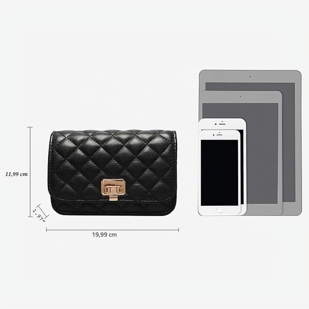 Damen Leder Schultertasche Mode Clutch Handtasche gesteppt Designer Crossbody Tasche mit Kettenrieme