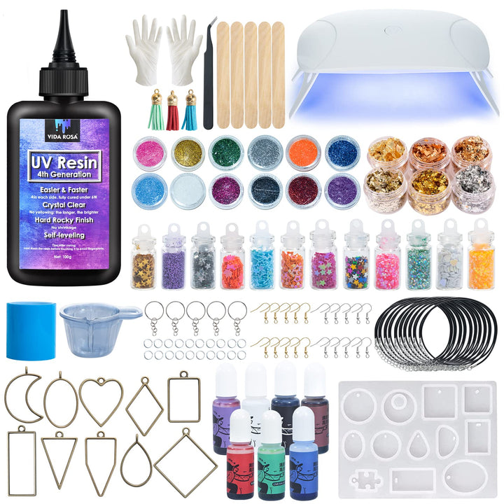 VidaRosa UV-Harz-Set mit Licht, super kristallklar, hartes Harz, Sonnenlichthärtung, Schnellstart-Se