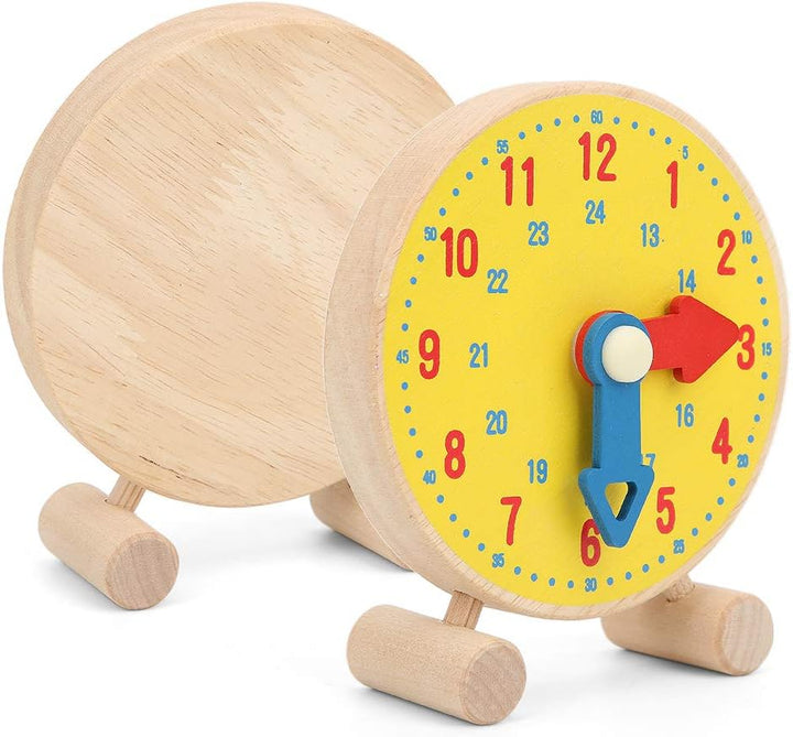 Holzuhr Spielzeug, Kinder Zahlen Uhr Modell Spielzeug Kleinkind Lernzeit Spielzeug für Kinder über 3