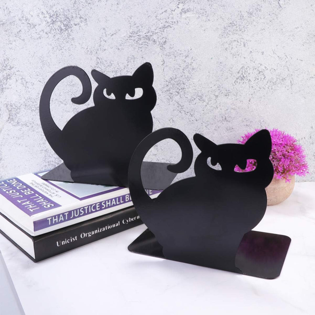 BESPORTBLE 2Pcs Katze Metall Buchstütze Kreative Buchunterstützung Buchstopper Buchorganisator Stehe