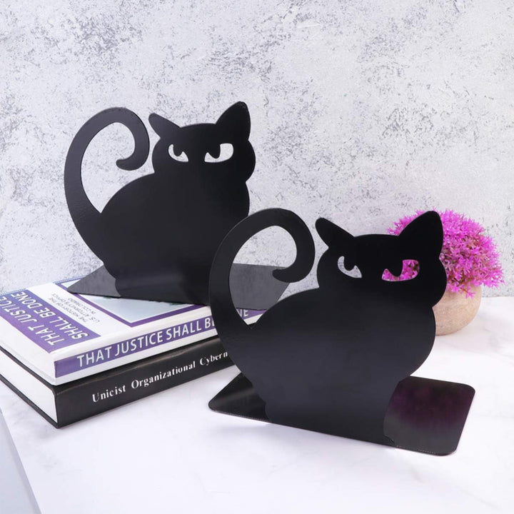 BESPORTBLE 2Pcs Katze Metall Buchstütze Kreative Buchunterstützung Buchstopper Buchorganisator Stehe