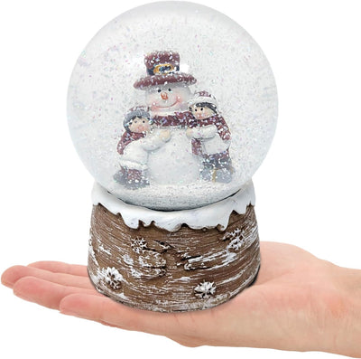 com-four® Weihnachtsschneekugel – Festliche Dekoration mit ansprechendem, glitzerndem Schneefall Fei
