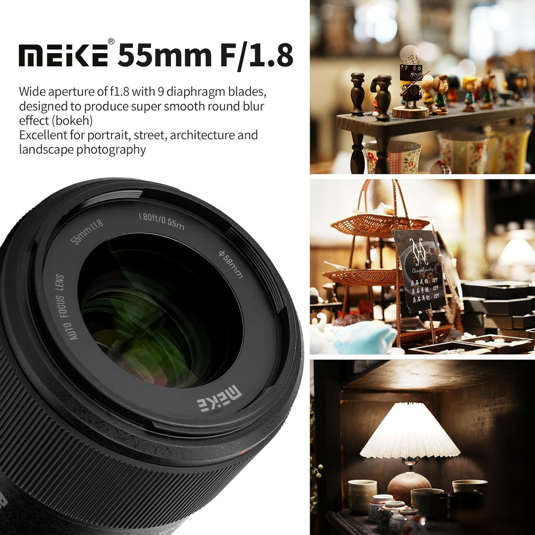 Meike 55 mm F1.8 Autofokus grosse Blende STM Vollformat Standard Prime Portrait Objektiv kompatibel