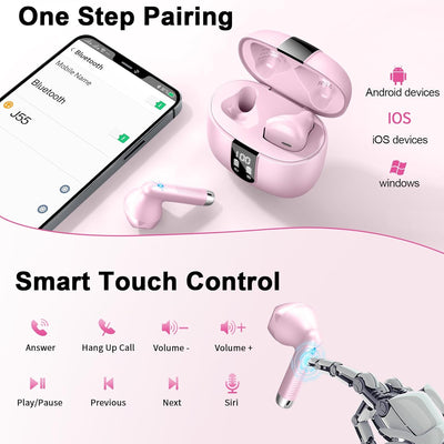 Bluetooth Kopfhörer, In Ear Kopfhörer Kabellos Bluetooth 5.3 Kabellose Kopfhörer mit 4 Mic, 2023 Neu