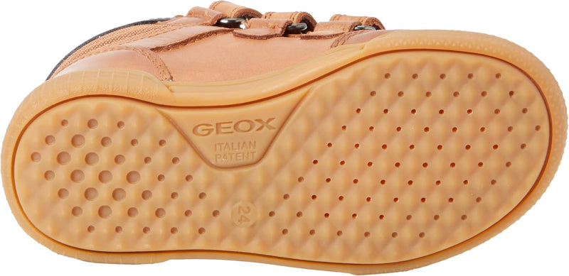 Geox Herren J Poseido Boy B Sneakers 24 EU Cognac Blue, 24 EU Cognac Blue