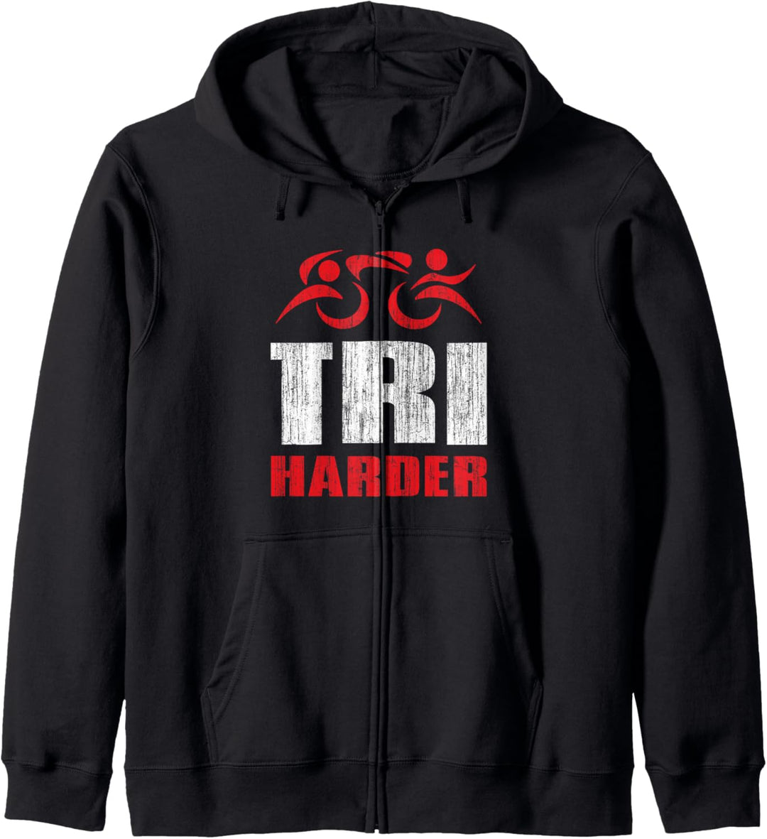 Triathletes TRI HARDER - Swim Bike Run Triathlon Inspired Kapuzenjacke