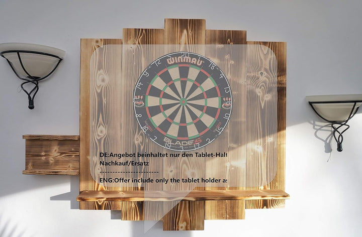 Tablet-Halter für Wooden Dartboard Surround zum Nachkauf/Ersatz (Burned Look (Geflammt), Universell: