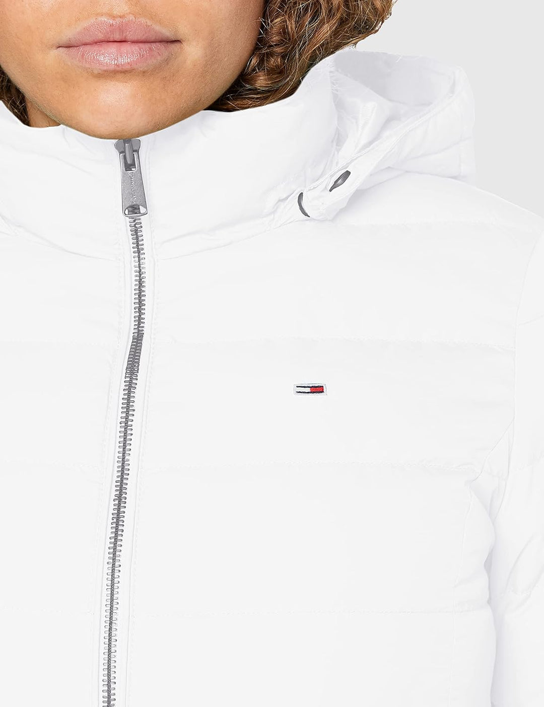 Tommy Jeans Damen Daunenjacke Basic Winter Weiss L, Weiß L