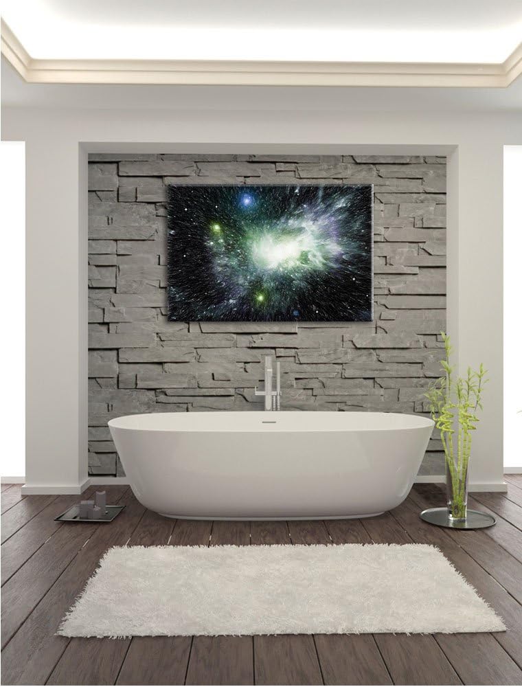 Pixxprint Ferne Galaxie Kunst Buntstift Effekt, Format: 100x70 auf Leinwand, 100x70