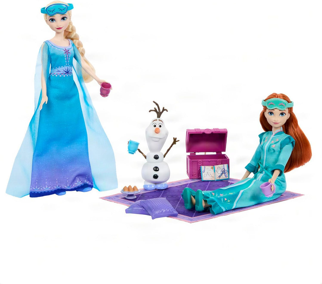 Mattel Disney Die Eiskönigin Spielzeug, Anna- und ELSA-Modepuppen mit Schlafoutfits und Hausschuhen,