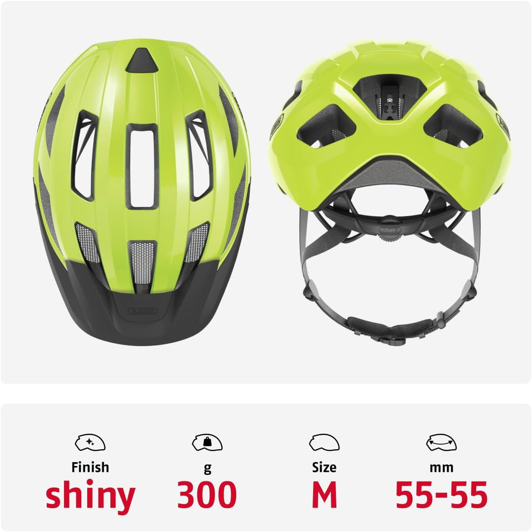ABUS Rennradhelm Macator - sportiver Fahrradhelm für Einsteiger - auch für Zopfträger/-innen - für D