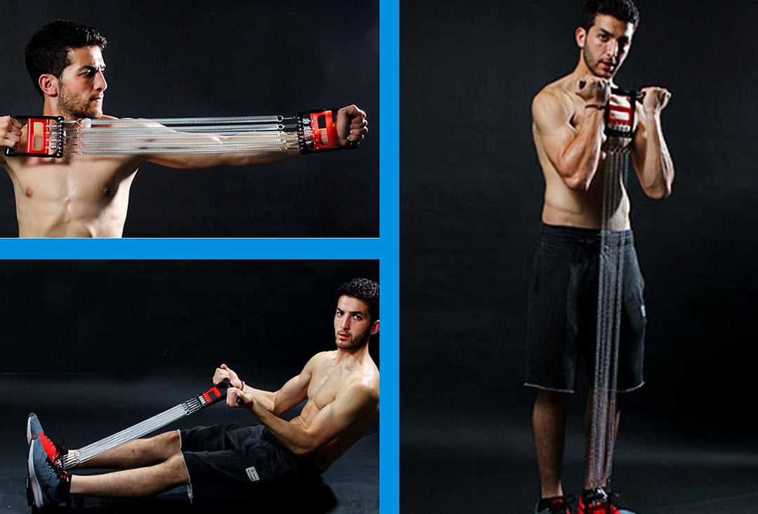 Mehrfunktion Expander Fitness mit Fusspedal für Brust Arm Oberkörper Muskeltraining
