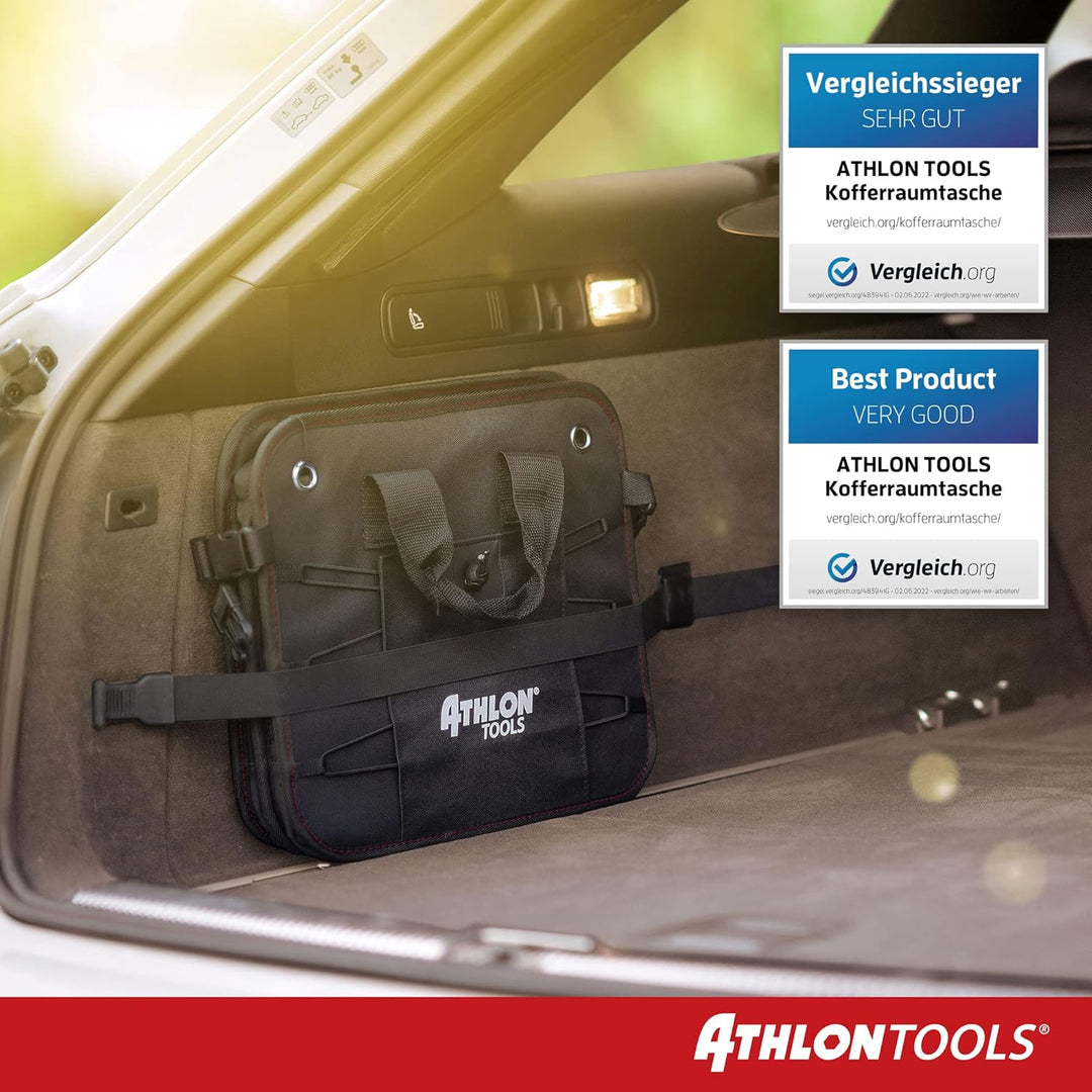 ATHLON TOOLS Premium Kofferraumtasche mit Deckel - 60 Liter XXL Kofferraum-Organizer - Extra stabile