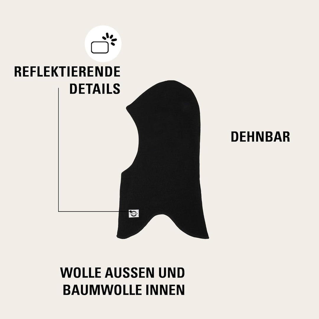 Mikk-line Schalmütze Kinder | Balaclava Kinder Mit 100% Mulesing-Freier Merinowolle | Isolierend Wol