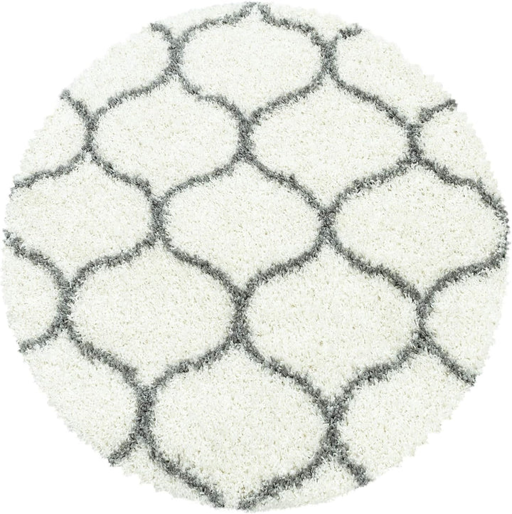 Hochflor Rund Teppich Wohnzimmer im Skandinavischen Stil Skandinavisches Design Flauschiger Langflor