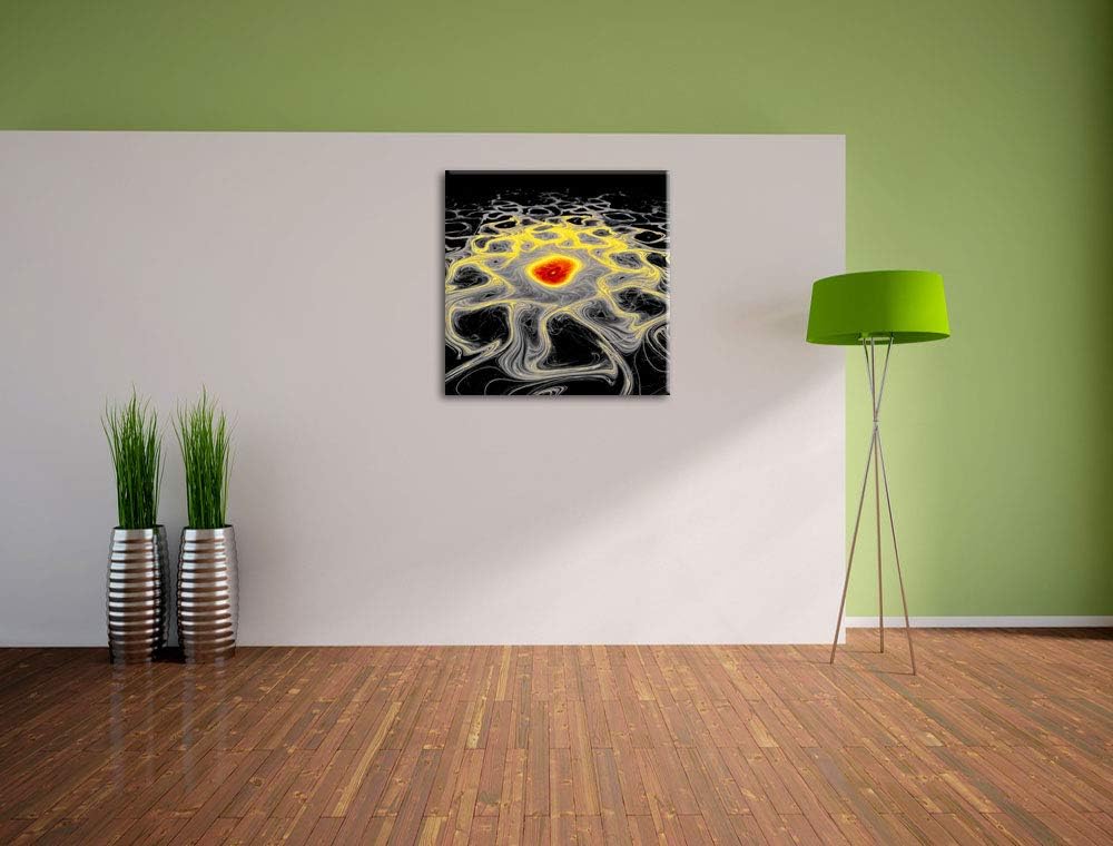 Pixxprint leuchtendes Lava Muster als Leinwandbild/Grösse: 70x70 cm/Wandbild/Kunstdruck/fertig bespa