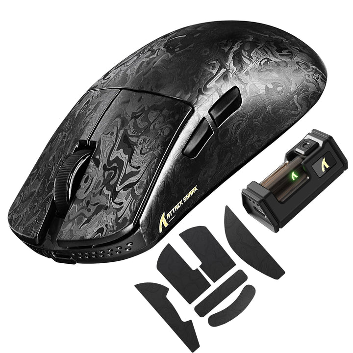 ATTACK SHARK R11 Ultra Carbonfaser 8000Hz Kabellose Gaming-Maus, 49g Superlight, 42000 DPI, 20000 FP