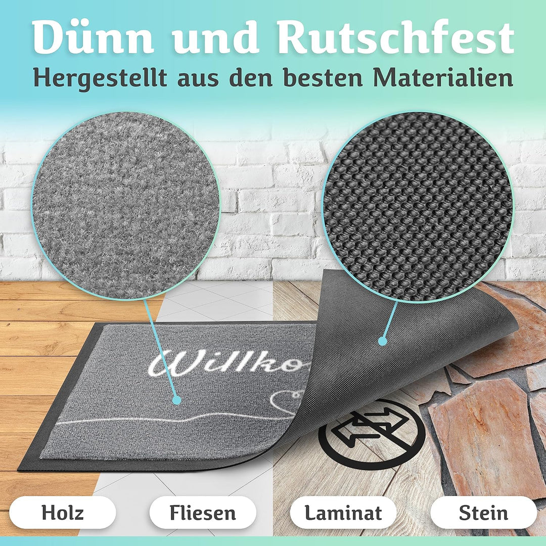 Fussmatte innen [waschmaschinenfest] in perfekter Grösse für die Haustür. Fussmatte schwarz 40x60 fu