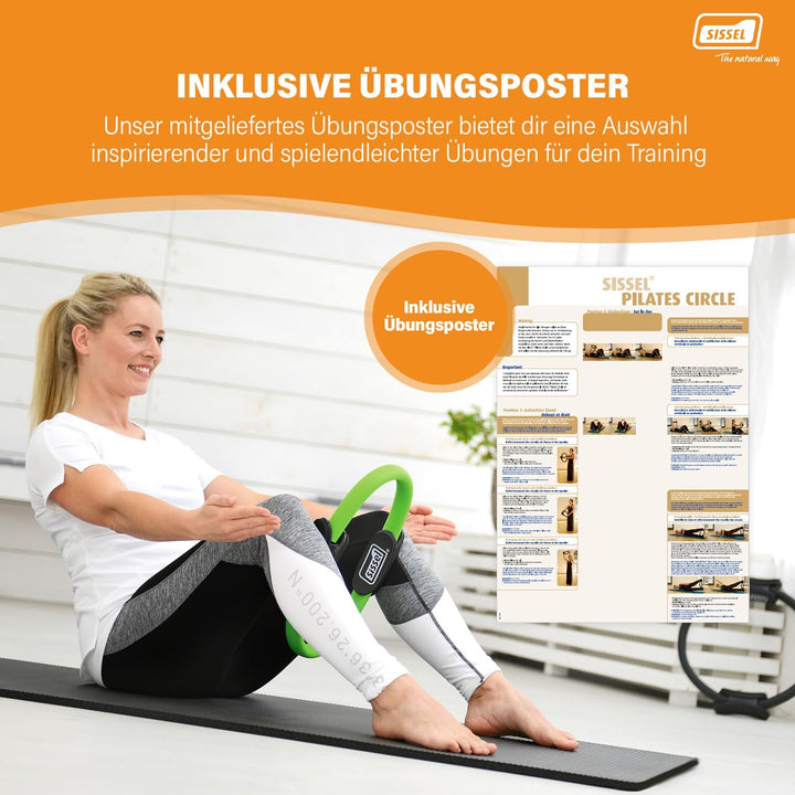 Sissel® Pilates Circle Compact | 27cm Durchmesser | Glasfaserring mit Schaumstoffpolstern | Antiruts
