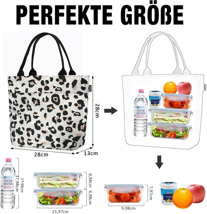 Kühltasche Klein Leicht Lunch Tasche Isoliertasche zur Arbeit Schule Faltbar Wasserdicht Reissversch