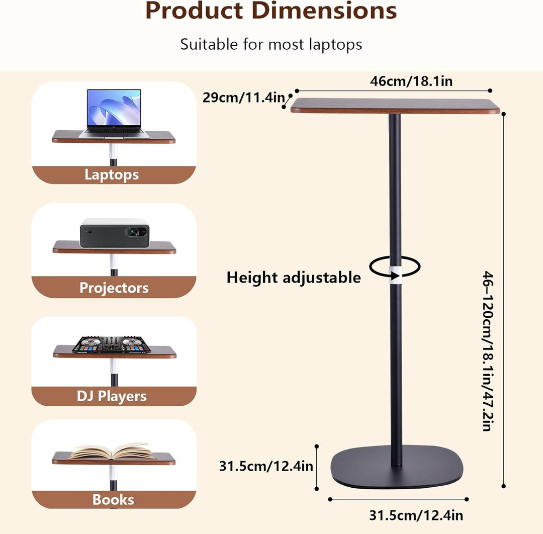 Generisch Stehpult Höhenverstellbar mit 46–120cm Laptop Ständer, Mobile Schreibtisch Verstellbarer B