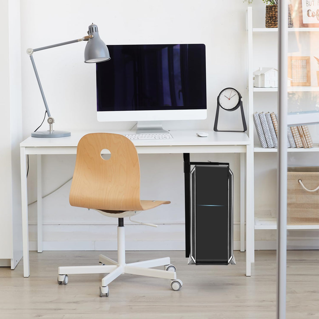 QWORK® PC Halterung unter Schreibtisch, verstellbare computergehäuse Halterung, pc wandhalterung, pa