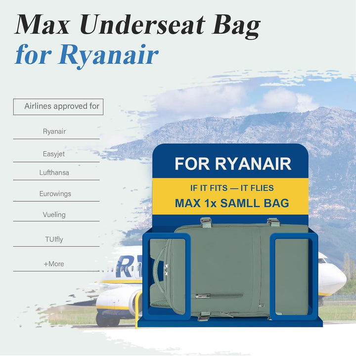 VMIKIV für Ryanair Handgepäck 40x20x25 Rucksack Flugzeug,Reiserucksack Klein Handgepäck Tasche,Carry