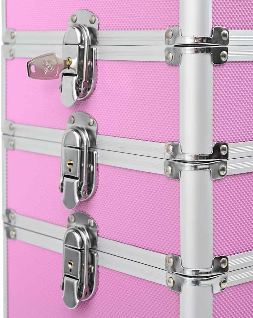 vidaXL Kosmetikkoffer mit 4 Etagen Ablagen Beauty Case Schminkkoffer Friseurkoffer Schmuckkoffer Pil