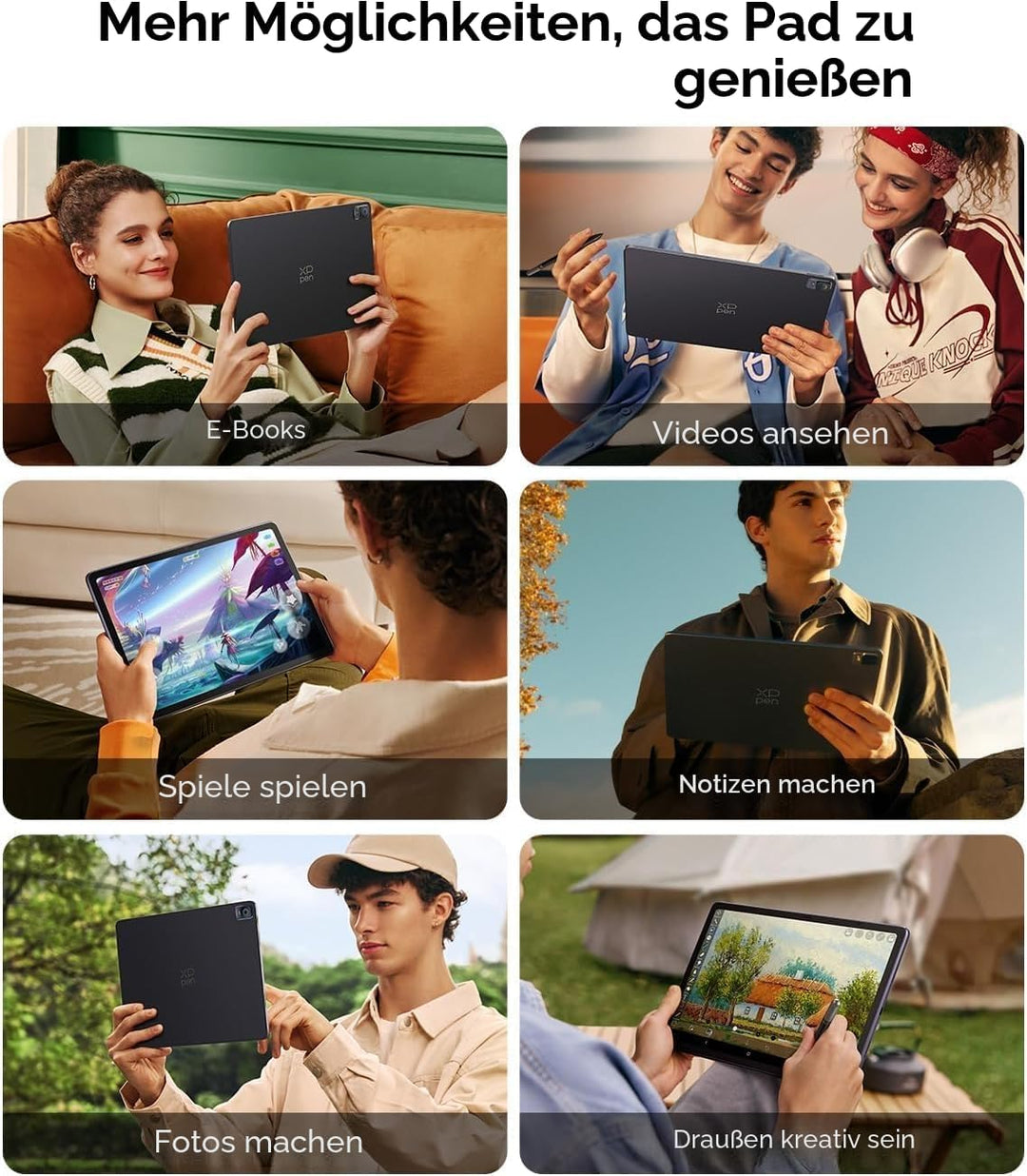 XPPen Grafiktablett, freistehend, Grafiktablett mit 12 Zoll (30,5 cm), Auflösung 2K, Farbbereich 77%
