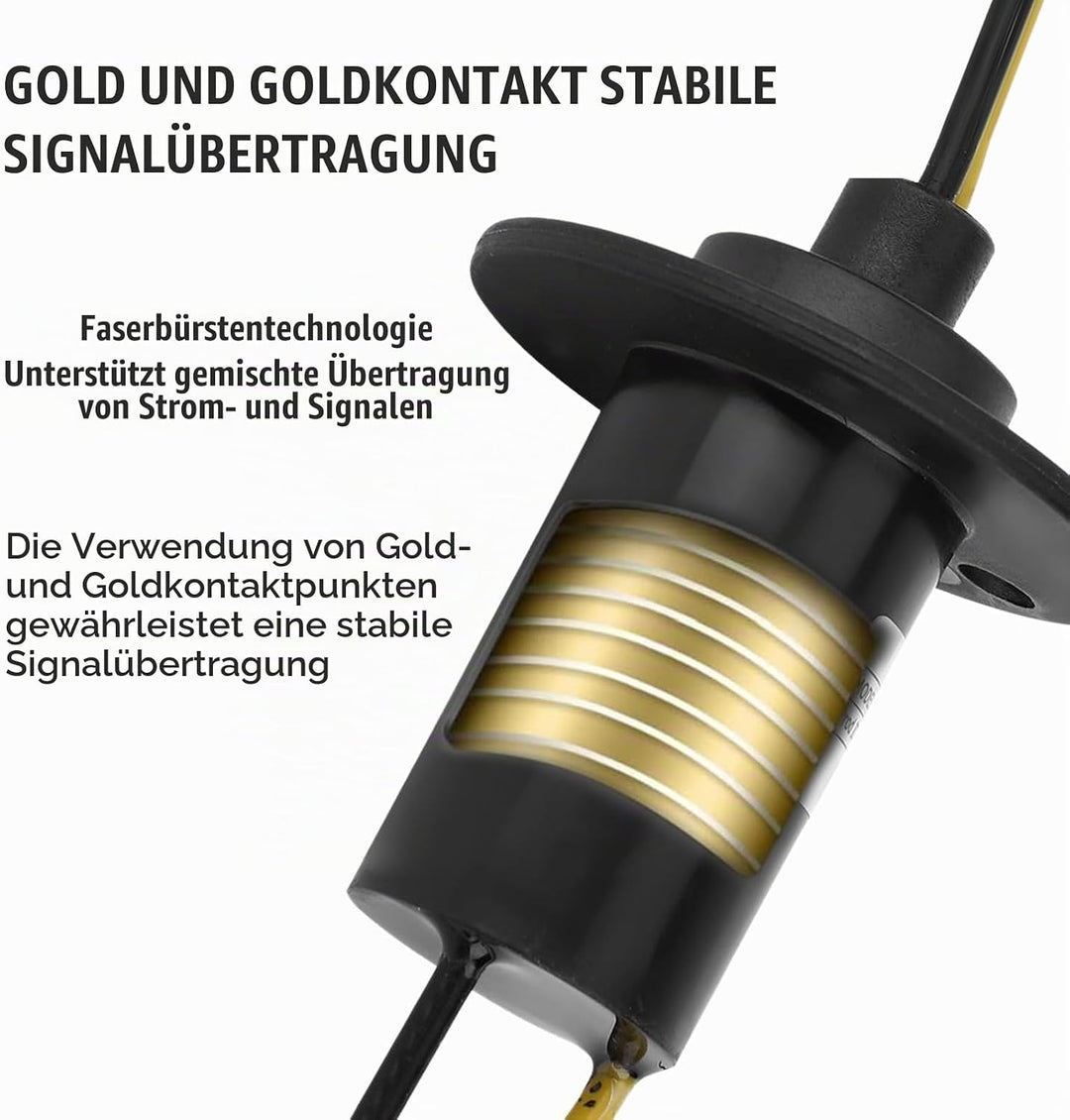 Schleifring, 22 mm Leitfähiger Schleifring Sammelring 30 A 150 U/min 0~600 V AC/DC