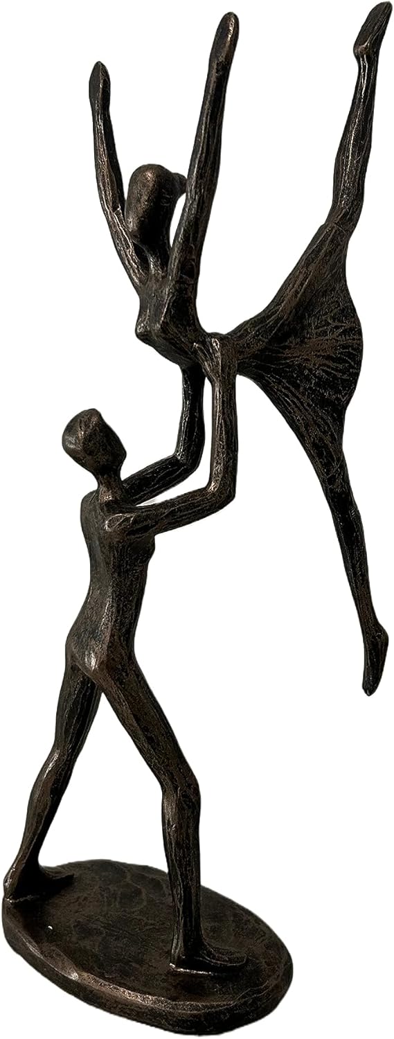 Tanzlift-Skulptur, männliche Tänzerin hebt seine Partnerin, Polyresin, Skulptur für Ehefrau, Ehemann
