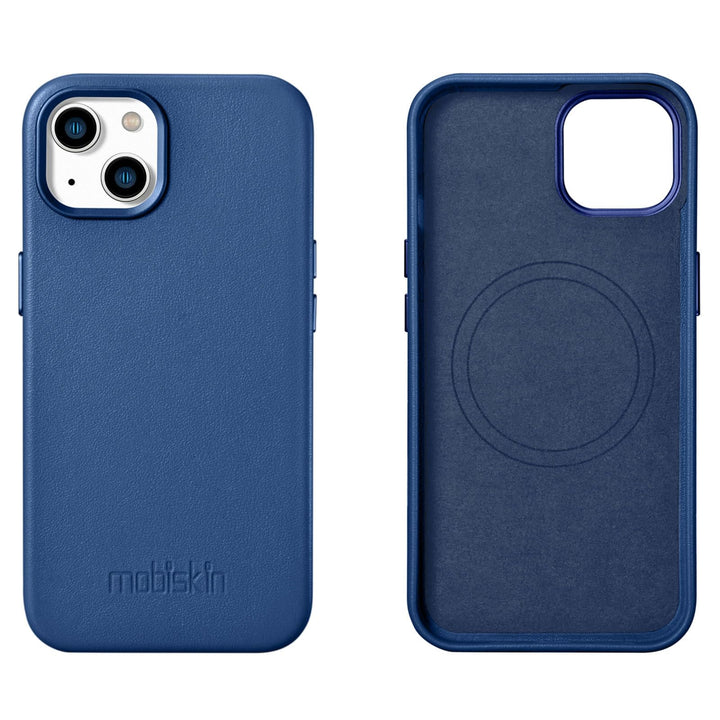 Mobiskin Hülle kompatibel mit Apple iPhone 14 Plus (6,7 Zoll), Handyhülle mit echtem Leder, Case, Sc
