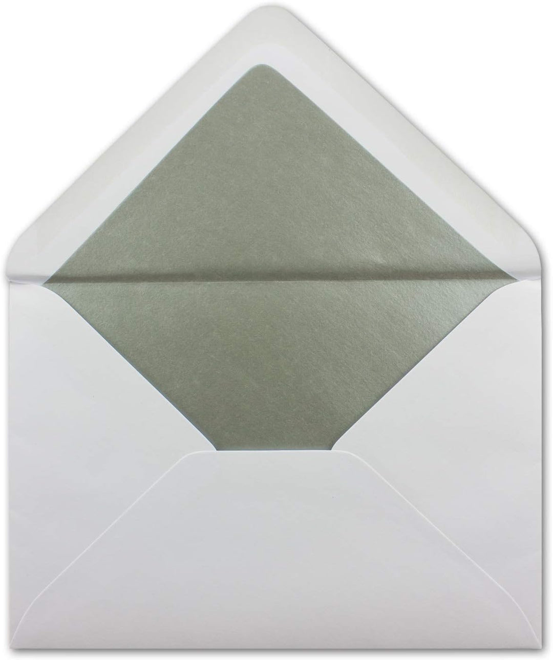 300x Briefumschläge B6 mit Silber Innenfutter - 12,5 x 17,6 cm - Weiss - gefüttert mit metallic Papi