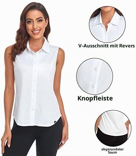 Soneven Bluse Damen Elegant Sport Tank Top mit Kragen Damen Ärmellos Poloshirt Golf Polo Sommer Ober