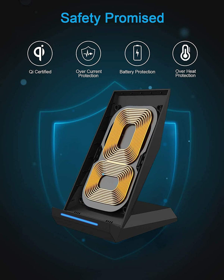 NANAMI Wireless Charger mit 30W USB-C Ladegerät - 2 in 1 Induktive Ladeständer mit Anschluss, Qi Kab