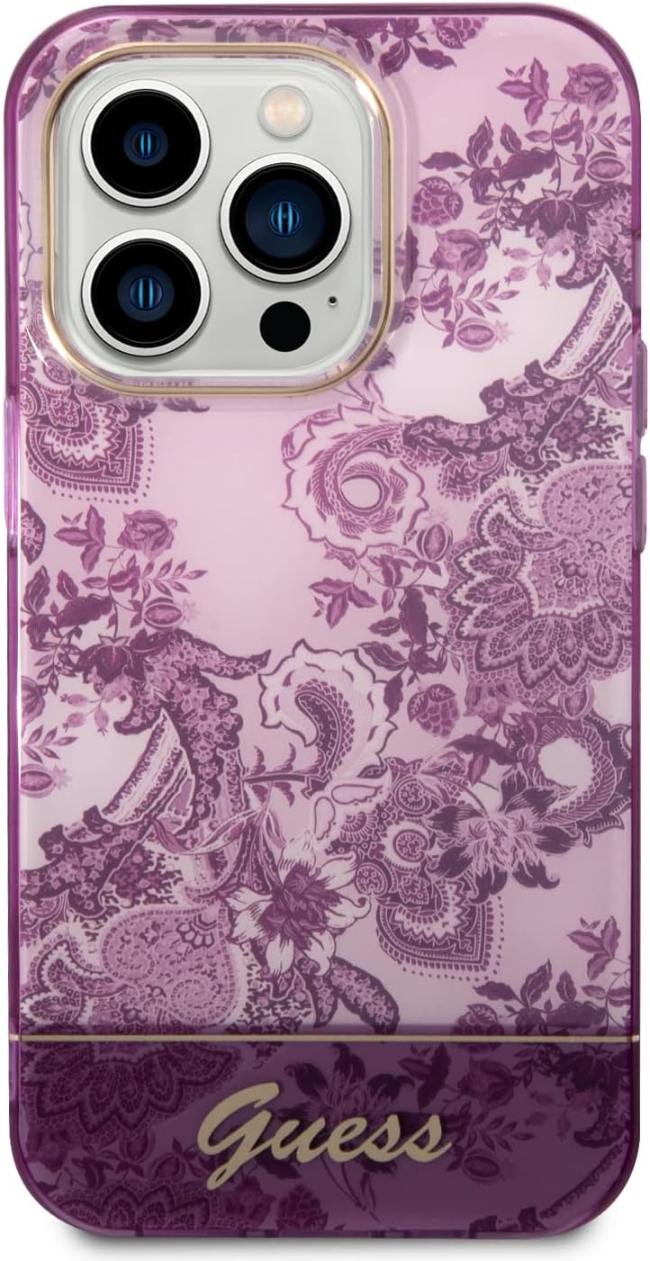 Guess GUHCP14LHGPLHF hülle für iPhone 14 Pro 6, 1" Fuchsia/Fuschia hardcase Porcelain Collection, sc