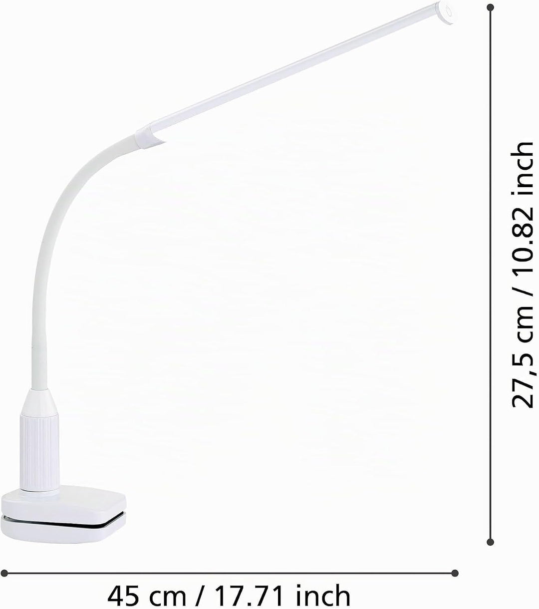EGLO LED Klemmlampe Laroa, Klemmleuchte mit Touch, dimmbar in Stufen, neutralweiss, Schreibtischlamp