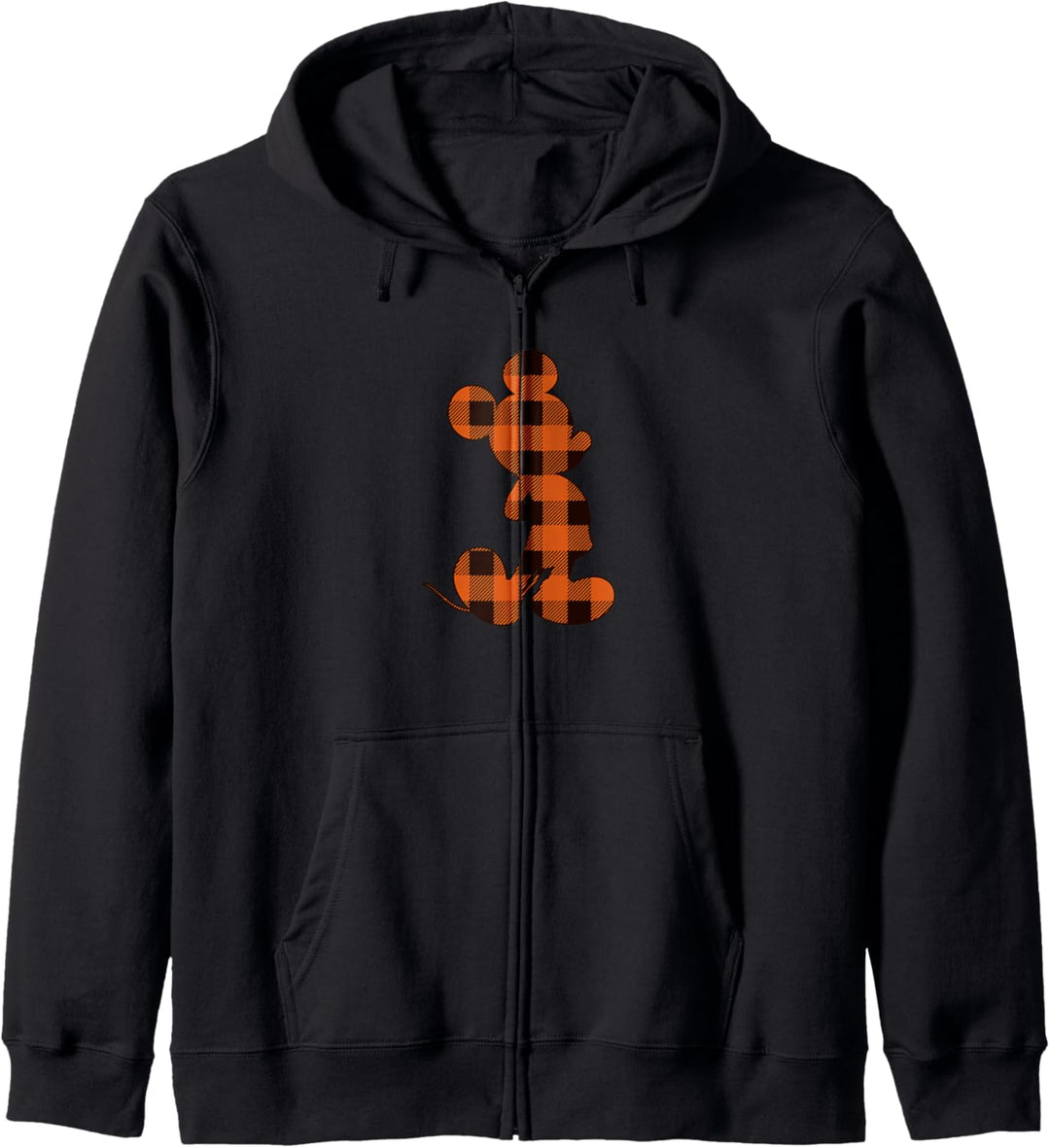Disney Mickey Mouse Orange Plaid Silhouette Fill Kapuzenjacke
