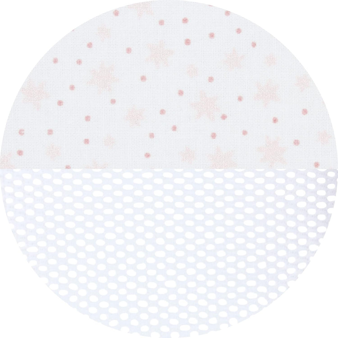 babybay Nestchen Mesh passend für Modell Original, weiss Glitzersterne rosé weiss Glitzersterne rosé