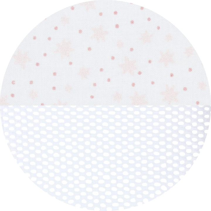 babybay Nestchen Mesh passend für Modell Original, weiss Glitzersterne rosé weiss Glitzersterne rosé