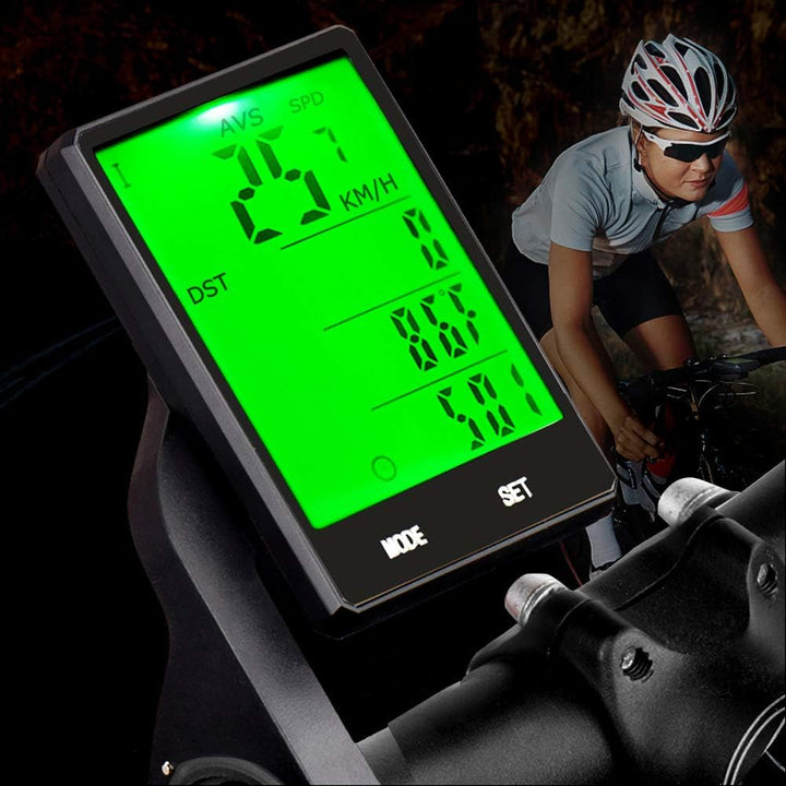 Fahrradcomputer Kabellos Multi Funktionen Bike Kilometerzähler Wasserdicht Grosse LCD-Hintergrundbel