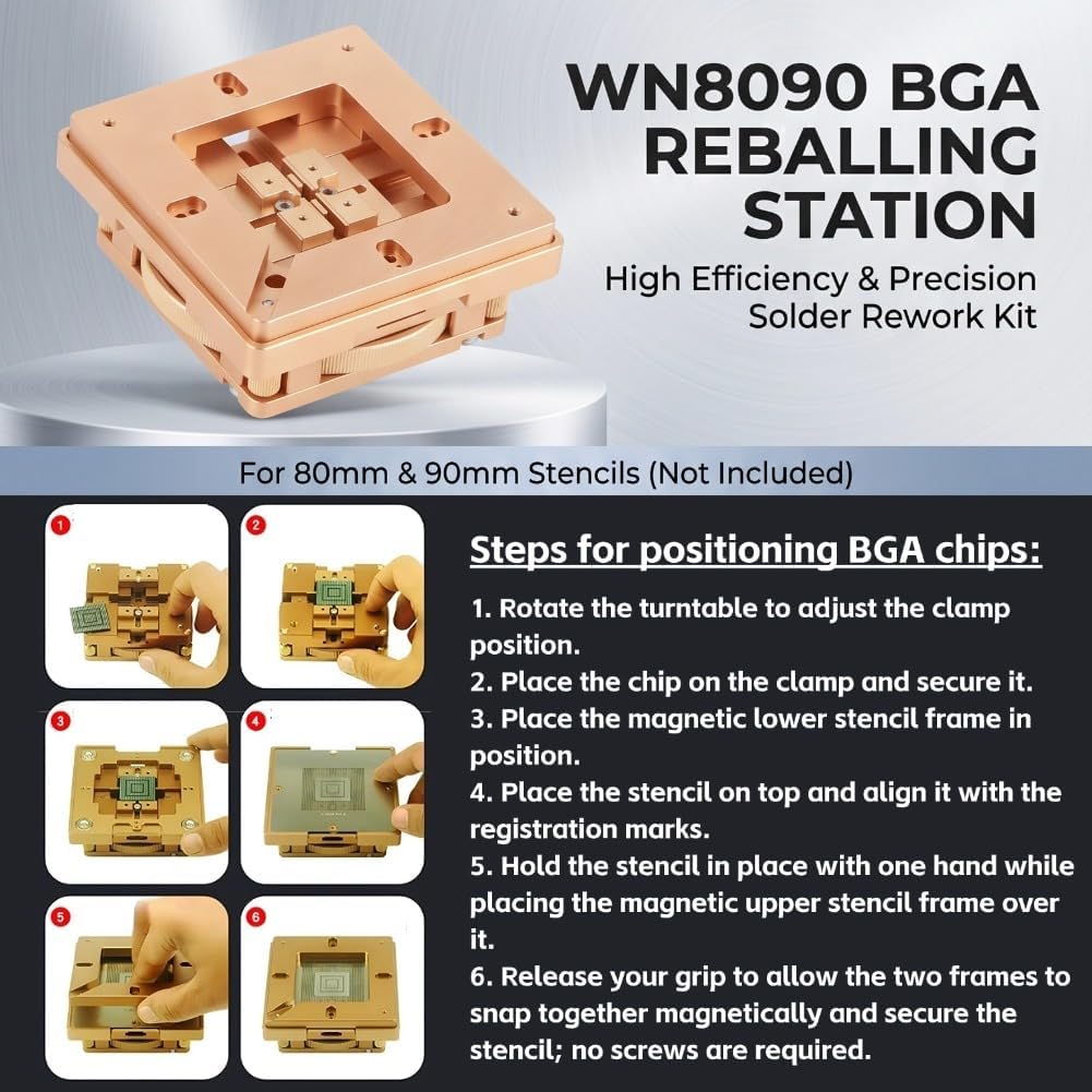 HT-90X BGA Reballing Station Selbstmagnetschablone Lötpaste Rework Kit Lötstation für die Selbstfixi